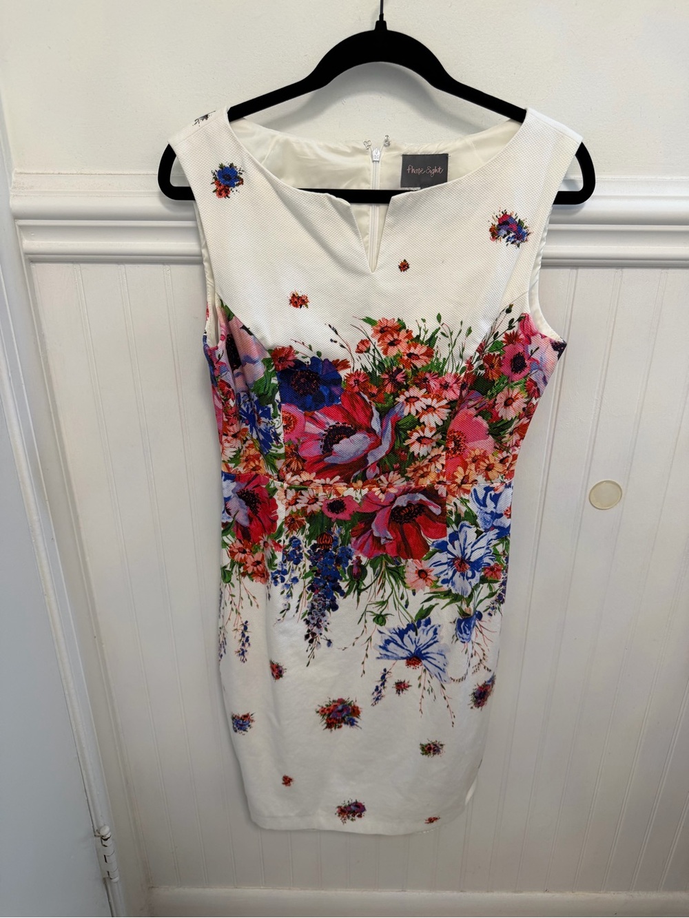 Floral Print White Sheath Dress - Sleeveless Elegant Daywear
